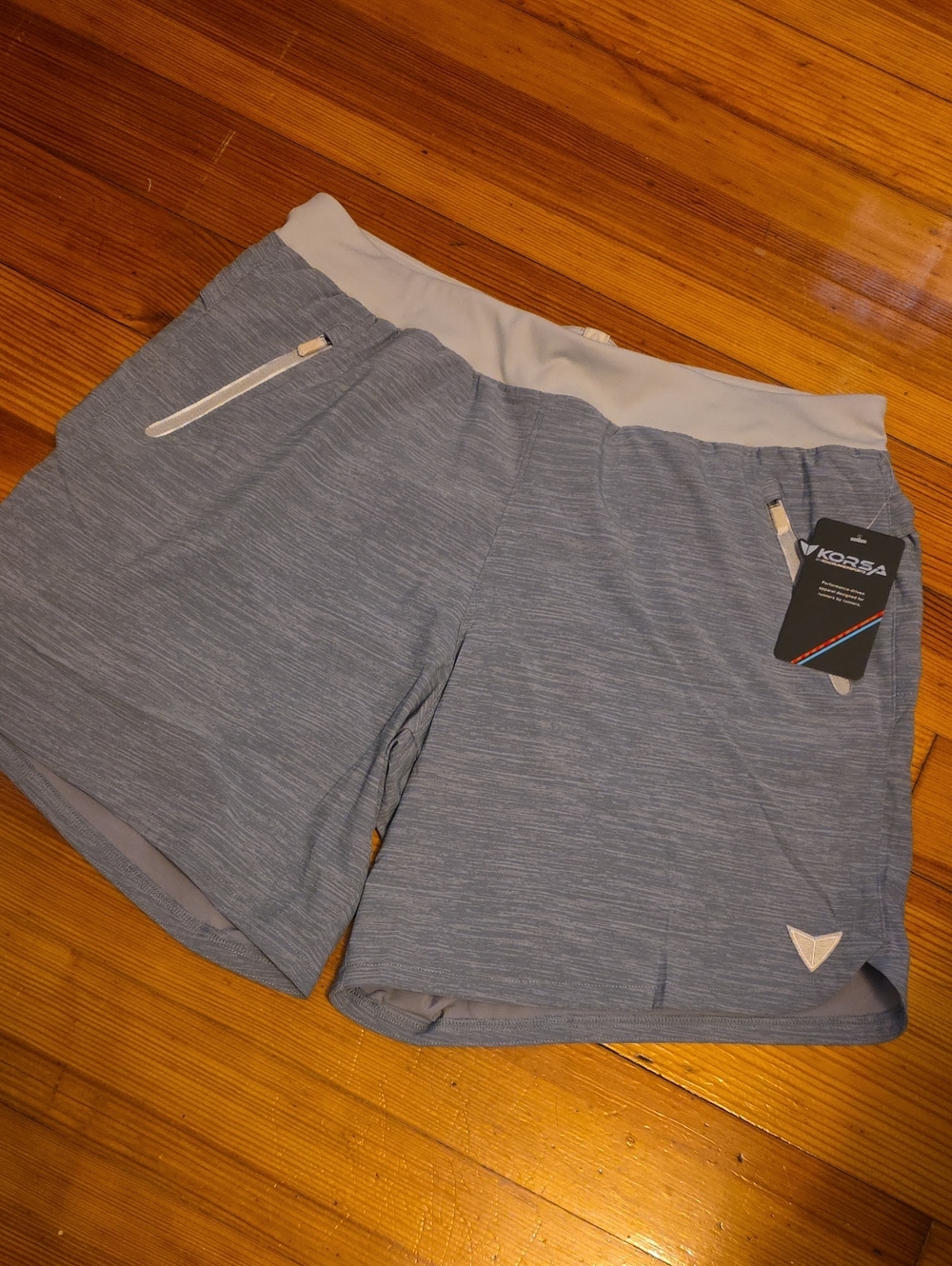 Korsa Light Blue/Grey Athletic Running Shorts